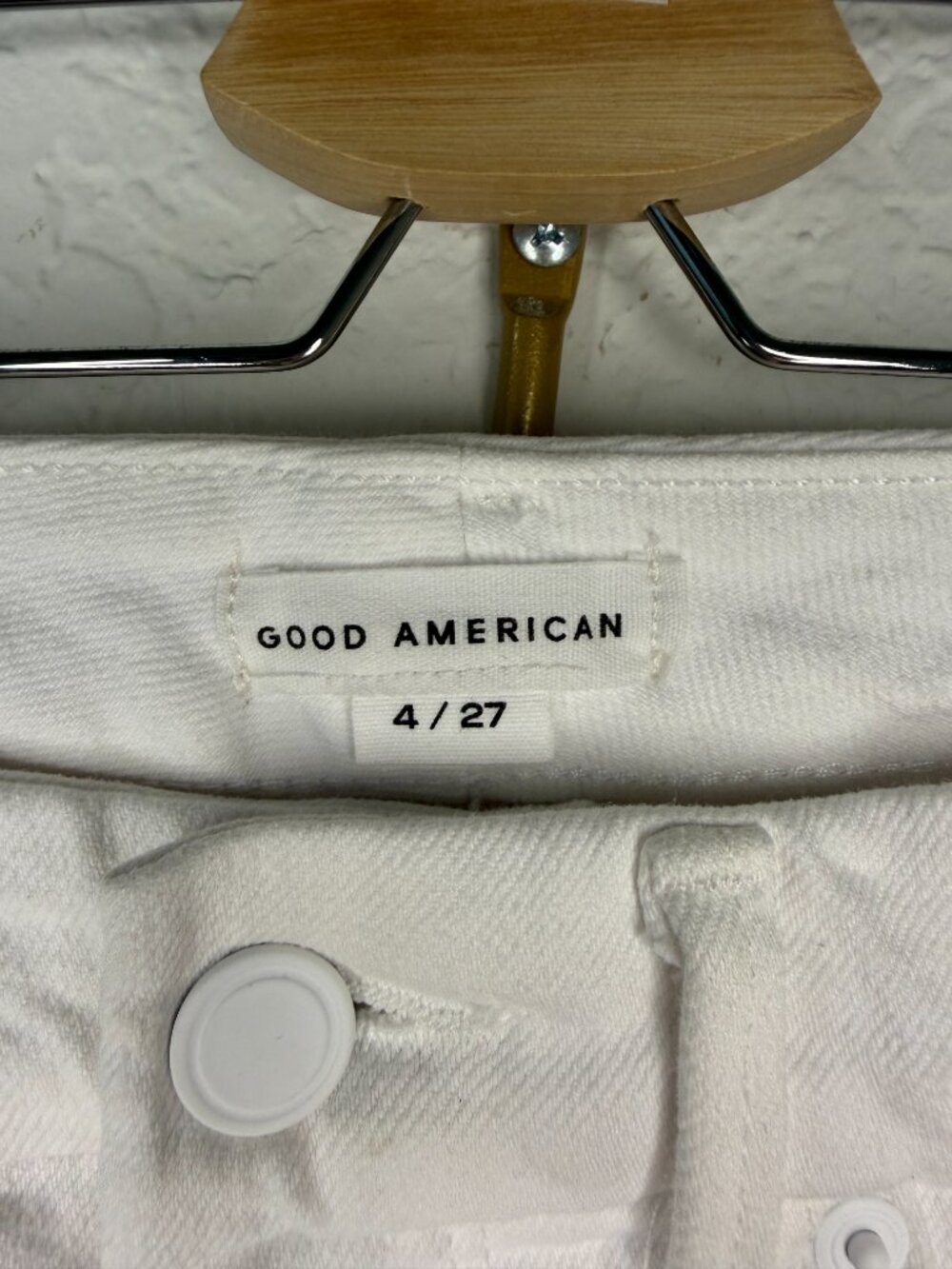 NWT Good American Good Legs Straight- Mid-Rise- Raw Hem- 27- White- MSRP $99 - Picture 5 of 11